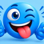funny blue emoji