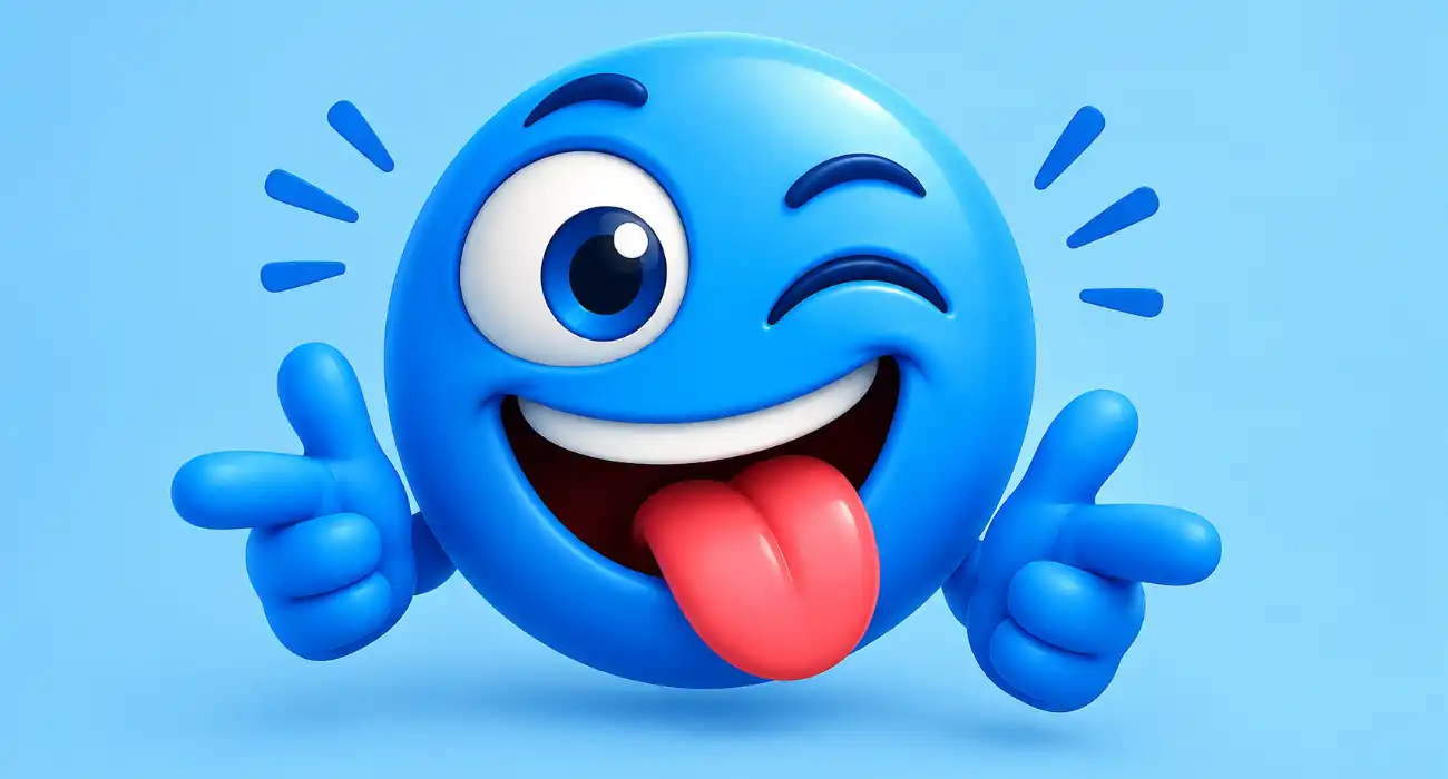 funny blue emoji